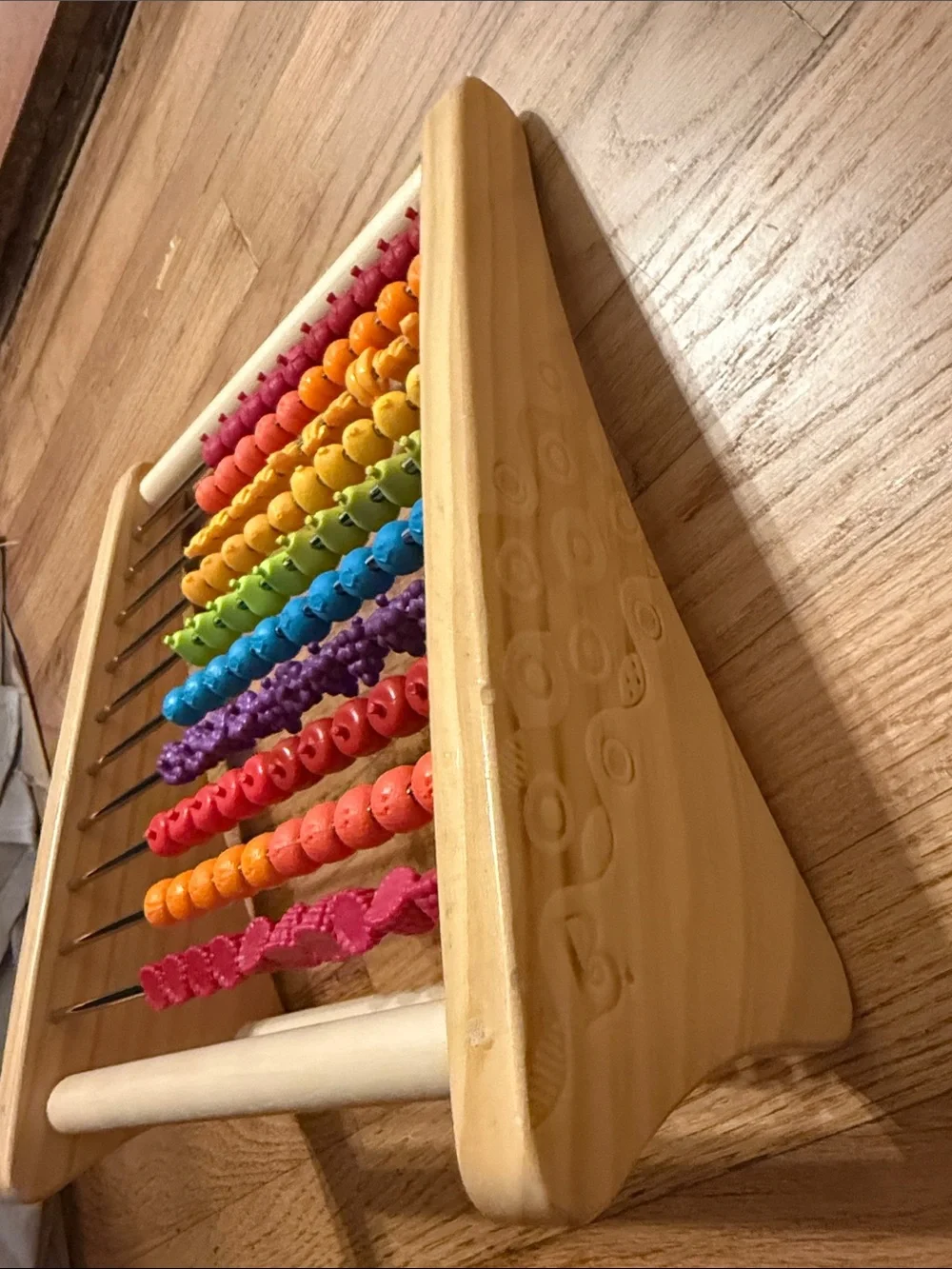 B. Toys Wooden fruit Counting Abacus - Multicolor like new